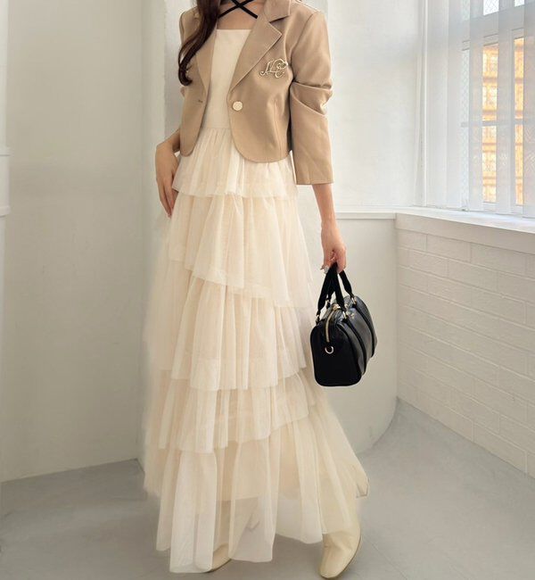  「ティアードフリルキャミワンピース」|ワンピース|