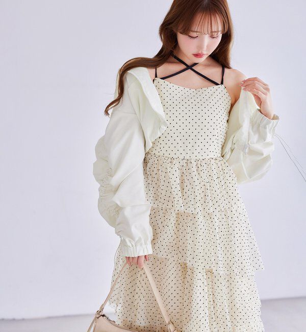  「ティアードフリルキャミワンピース」|ワンピース|