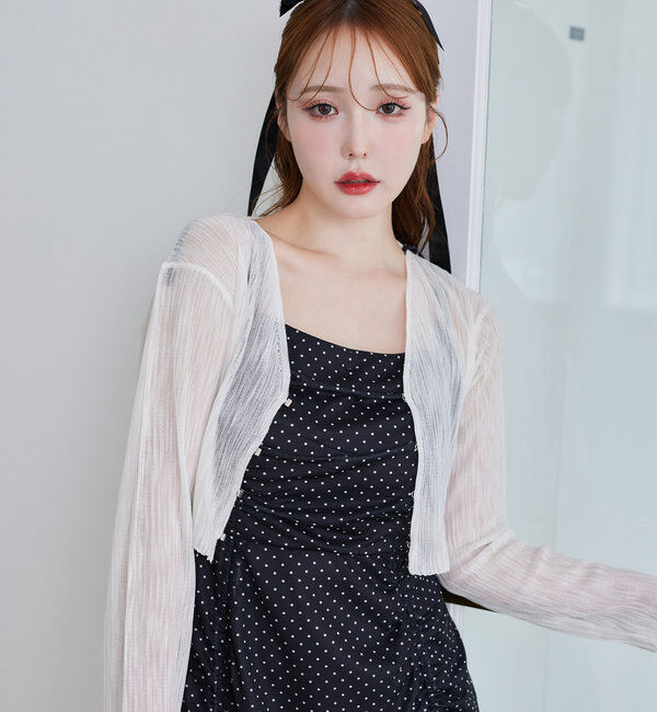  「ホック付きシアーカーデ」|ニット・セーター|