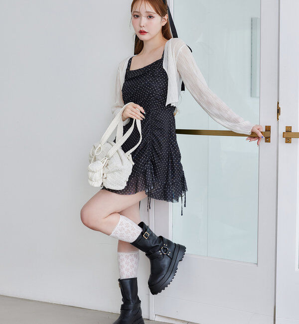  「ホック付きシアーカーデ」|ニット・セーター|