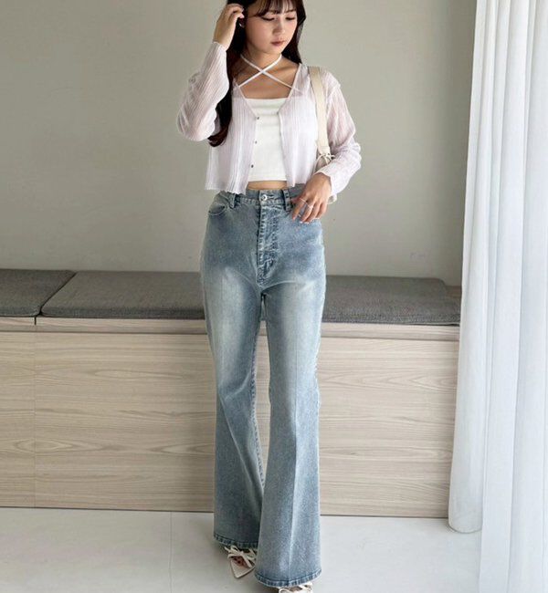  「ホック付きシアーカーデ」|ニット・セーター|