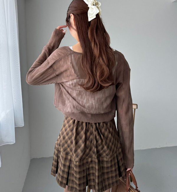  「ホック付きシアーカーデ」|ニット・セーター|