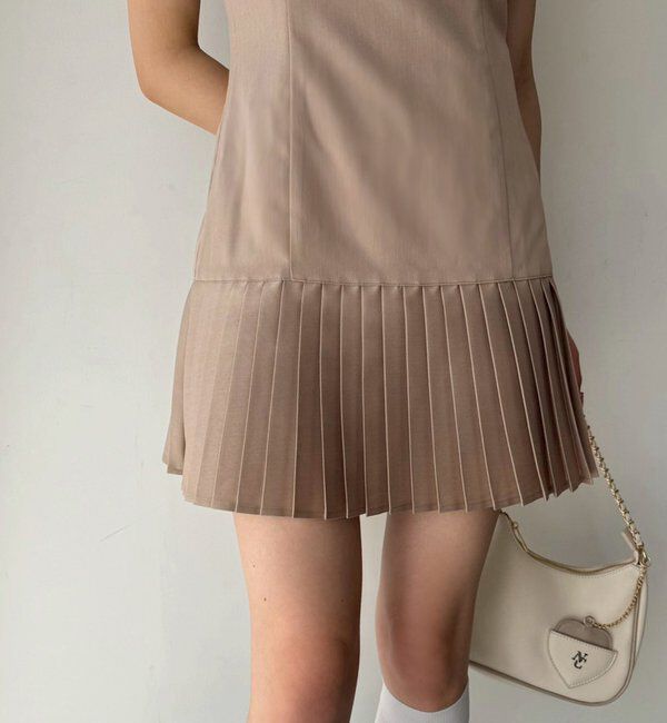  「肩リボン裾プリーツジャンスカ」|ワンピース|