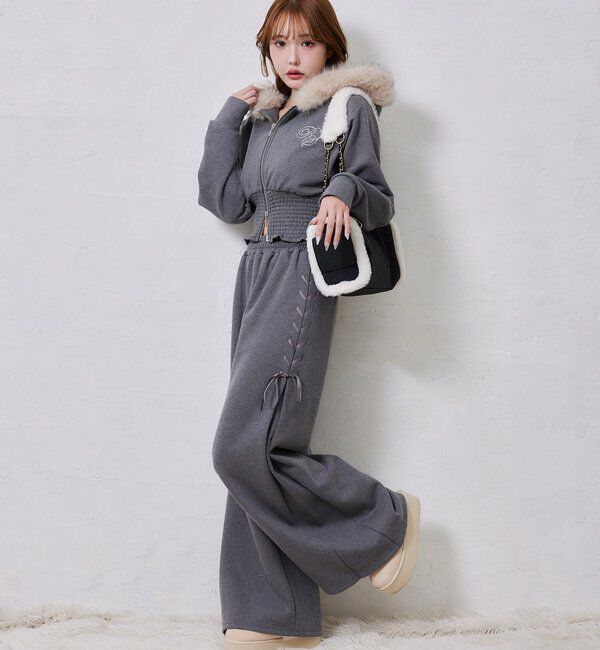  「【セットアップ可能】レースアップカットパンツ」|その他|