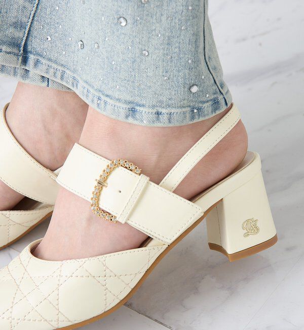  「ビジューバックルキルティングミュール」|その他|