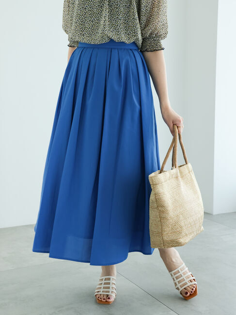 Te chichi「スパンブロードタックフレアスカート」|スカート|ブルー