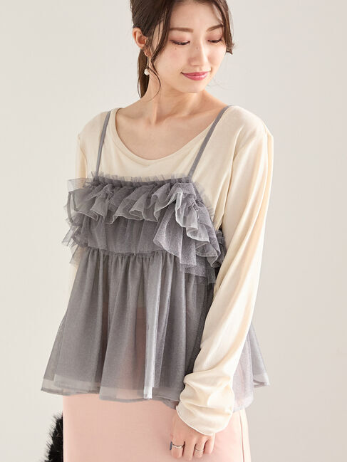 Te chichi「チュール&times;オーガンジーキャミブラウス」|シャツ・ブラウス|シルバー