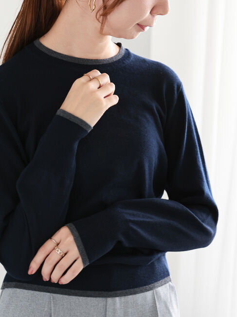 Te chichi「クルーネックプレーンプルオーバー」|ニット・セーター|ネイビー
