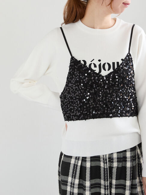 Te chichi「Rejoui刺繍ロゴニットプルオーバー」|ニット・セーター|オフホワイト