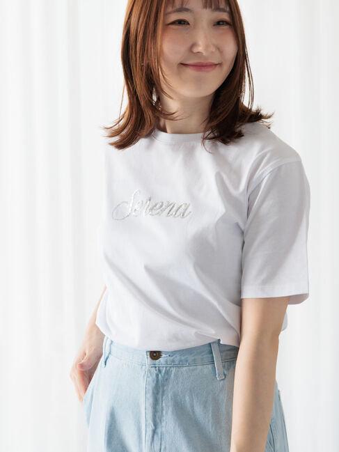 Te chichi TERRASSE「スパンコールロゴTシャツ」|Tシャツ・カットソー|