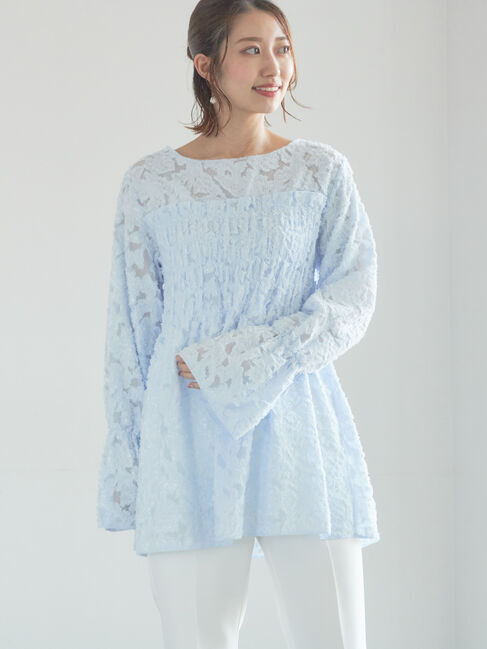 Te chichi「【宮本茉由着用】カットジャガードチュニックブラウス」|シャツ・ブラウス|