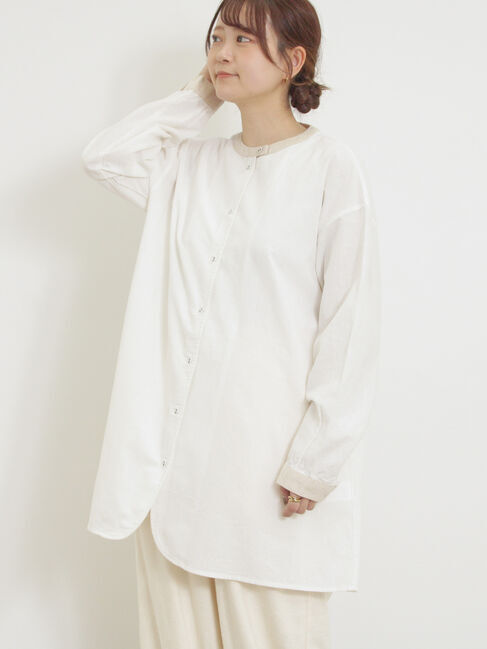 Samansa Mos2「柄アソートクレリックチュニック」|シャツ・ブラウス|