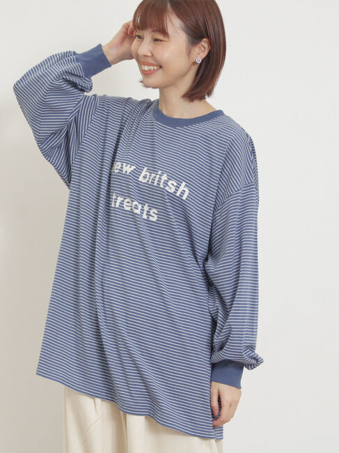 Samansa Mos2「◎柄アソートロゴロンT」|Tシャツ・カットソー|ブルー