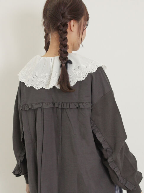 Samansa Mos2「袖タテフリルスウェット」|Tシャツ・カットソー|