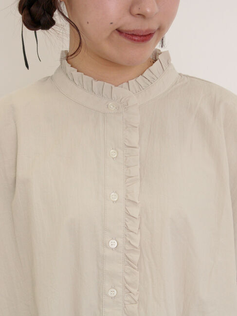 Samansa Mos2「前立てフリルチュニック」|シャツ・ブラウス|