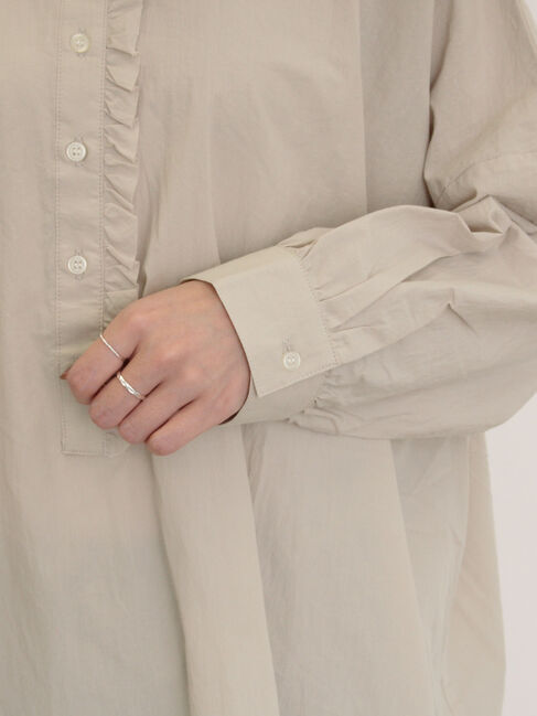 Samansa Mos2「前立てフリルチュニック」|シャツ・ブラウス|