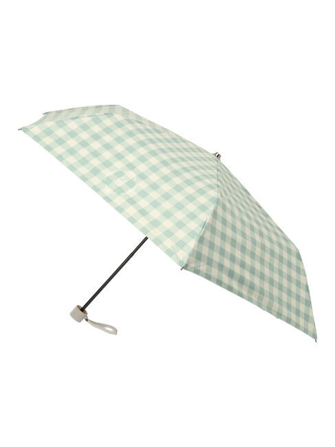 Samansa Mos2「【UVカット】晴雨兼用チェック柄折り畳み傘」|その他|ミント