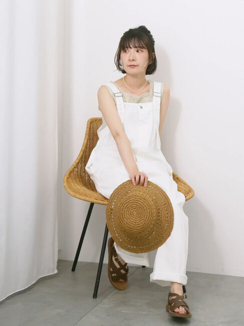 Samansa Mos2 blue「前後2way幅広レースタンク」|Tシャツ・カットソー|