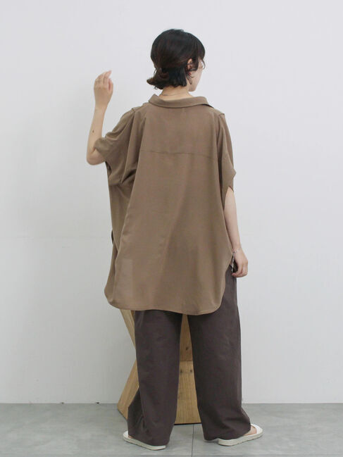 Samansa Mos2 blue「【接触冷感】ポンチョブラウス」|シャツ・ブラウス|