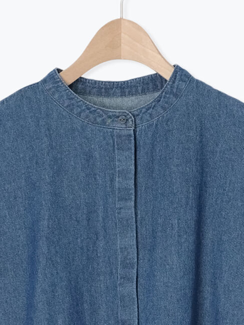 Samansa Mos2「デニムバンドカラーワンピース ≪S/Mサイズ≫」|ワンピース|