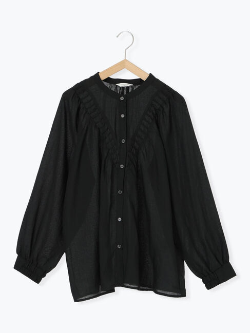 Samansa Mos2 blue「切替タックブラウス」|シャツ・ブラウス|