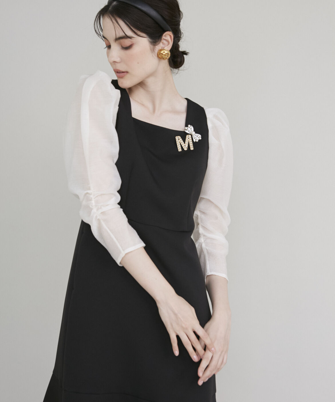 Maglie le cassetto「《M Maglie le cassetto》スクエアネックマーメイドワンピース」|ワンピース|