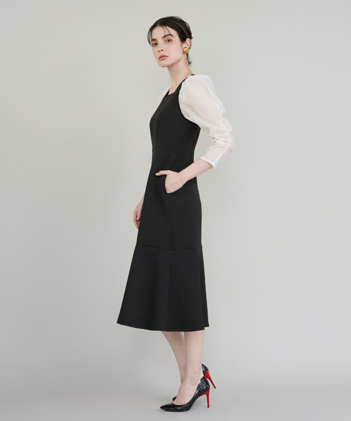 Maglie le cassetto「《M Maglie le cassetto》スクエアネックマーメイドワンピース」|ワンピース|