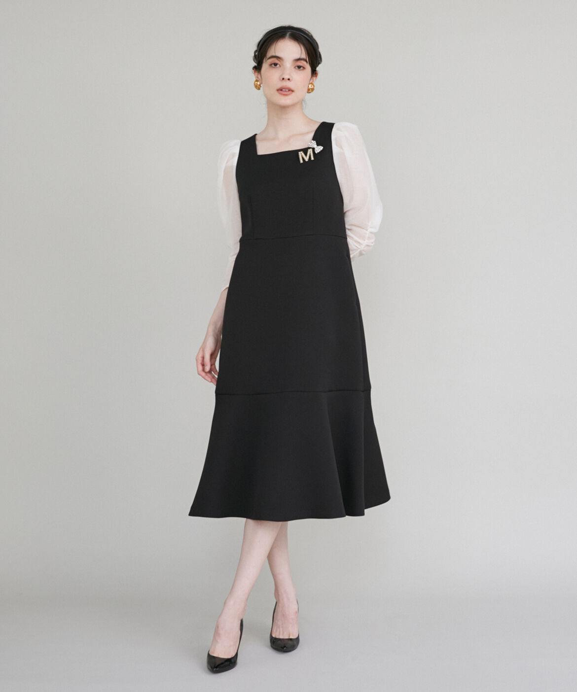 Maglie le cassetto「《M Maglie le cassetto》スクエアネックマーメイドワンピース」|ワンピース|