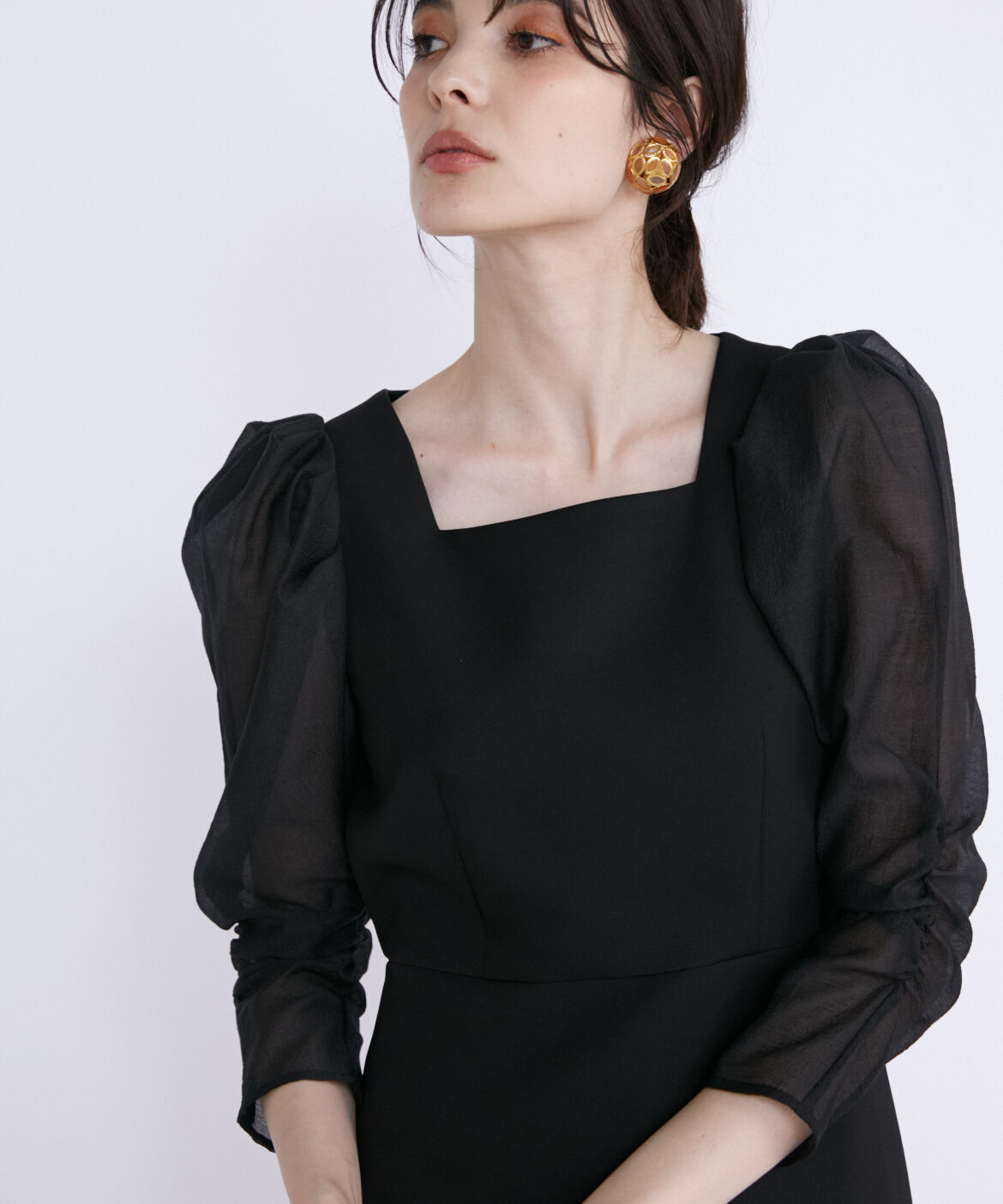 Maglie le cassetto「《M Maglie le cassetto》スクエアネックマーメイドワンピース」|ワンピース|