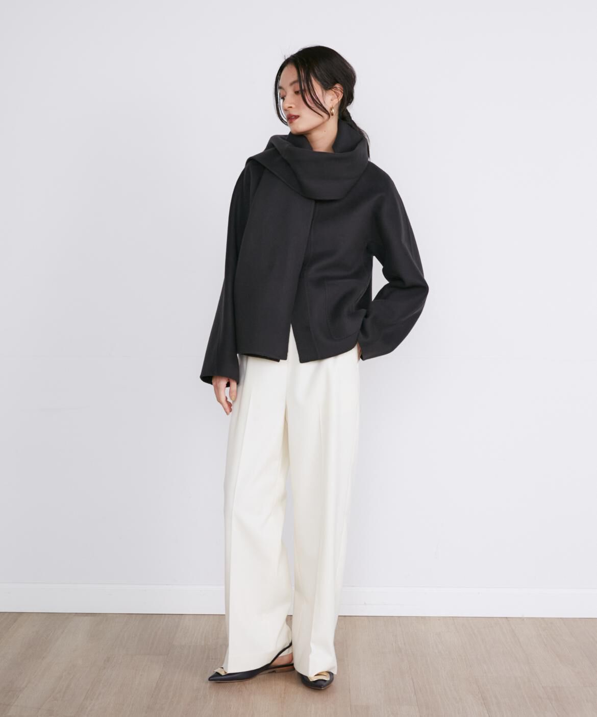 INED「《大きいサイズ》ノーカラーリバーブルゾン《Bellandi》」|その他|