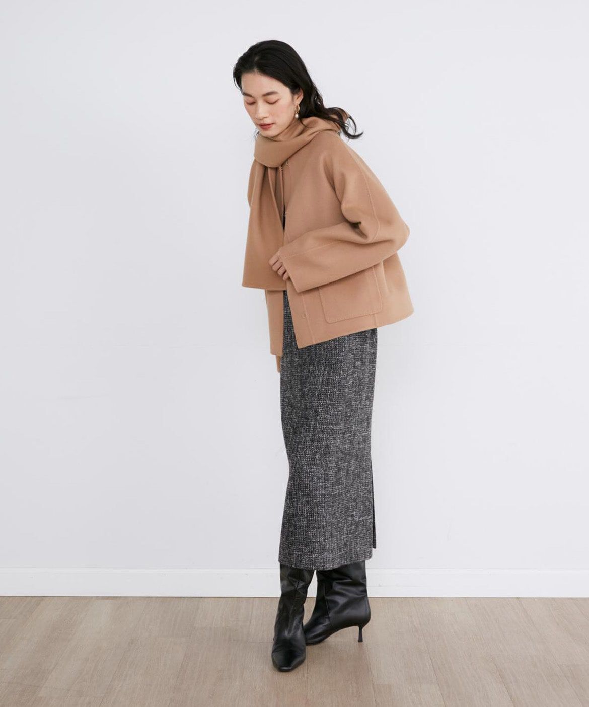 INED「《大きいサイズ》ノーカラーリバーブルゾン《Bellandi》」|その他|