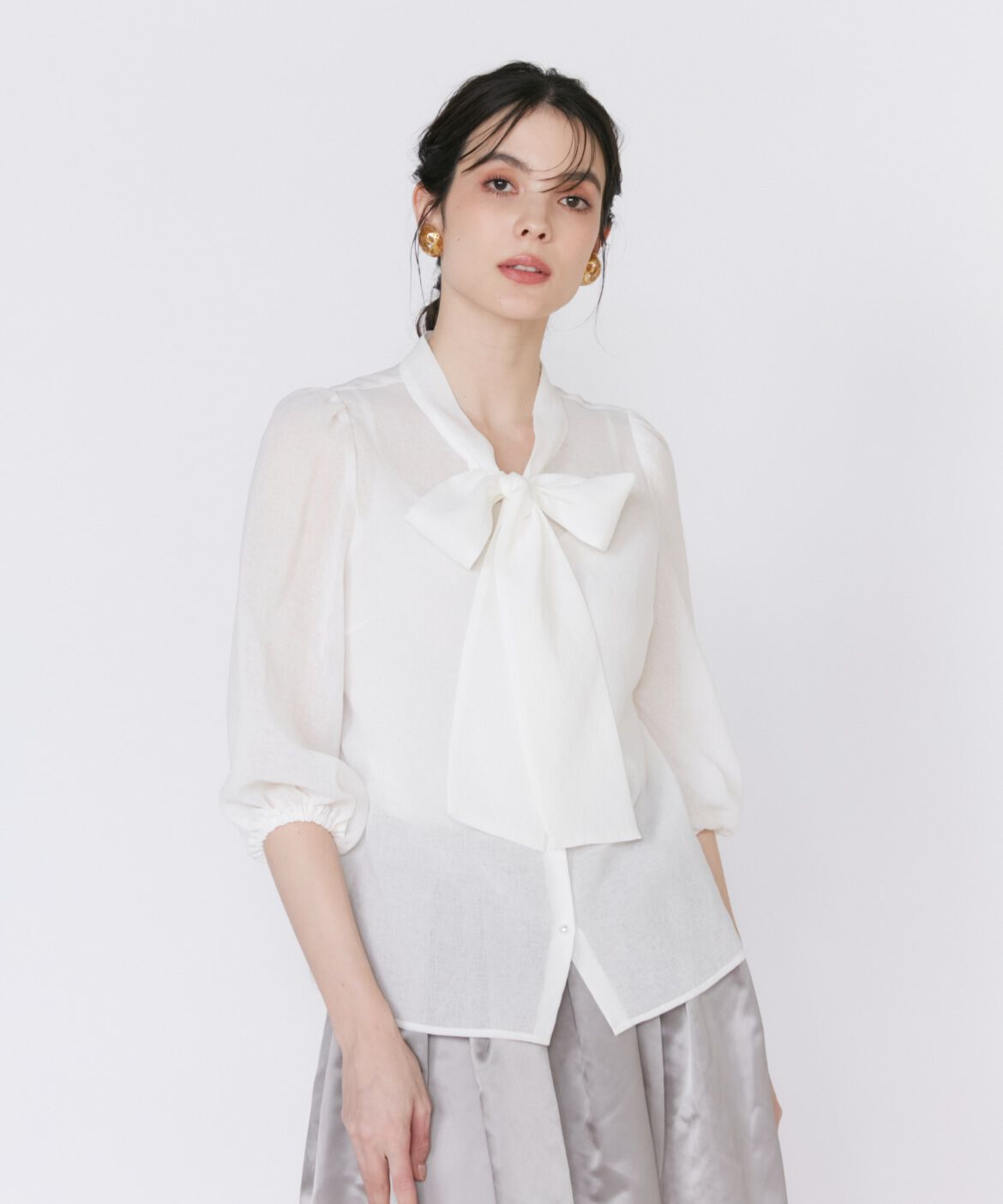 Maglie le cassetto「シアーボウタイブラウス」|シャツ・ブラウス|