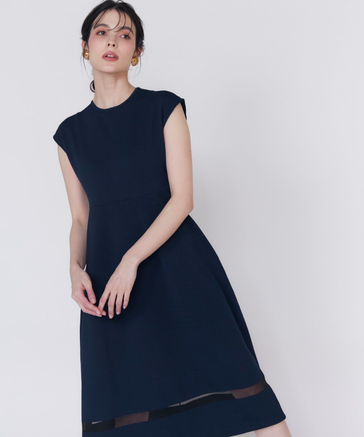 Maglie le cassetto「《M Maglie le cassetto》シアーラインニットワンピース」|ワンピース|