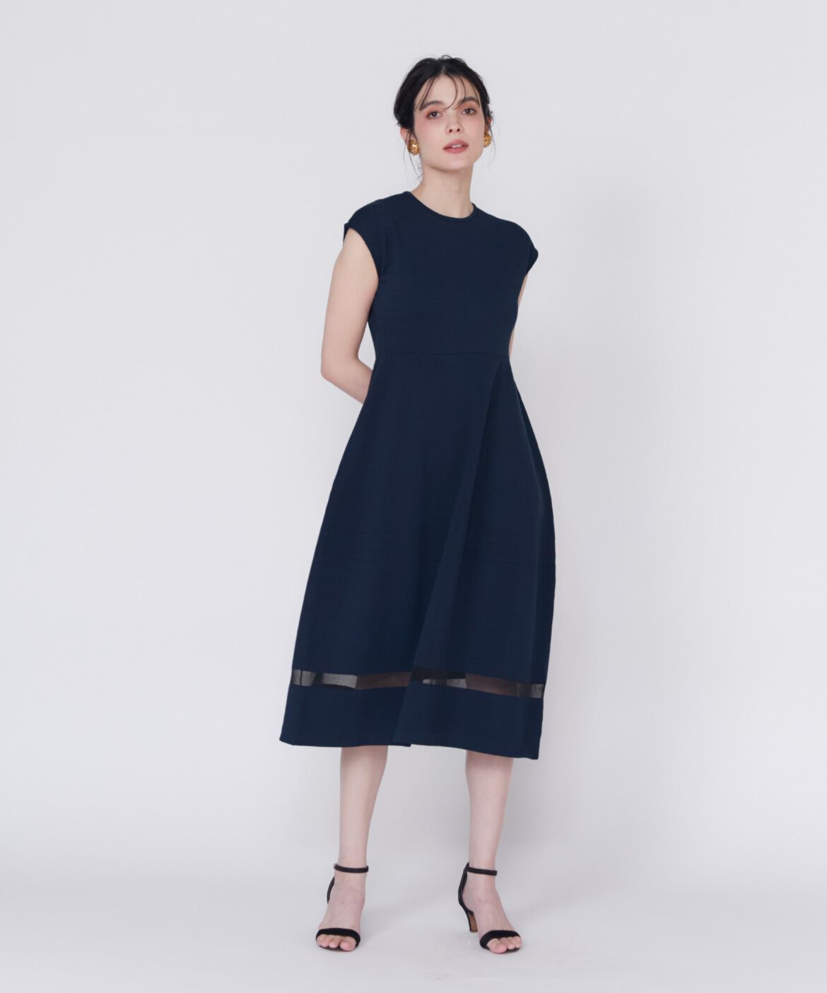 Maglie le cassetto「《M Maglie le cassetto》シアーラインニットワンピース」|ワンピース|