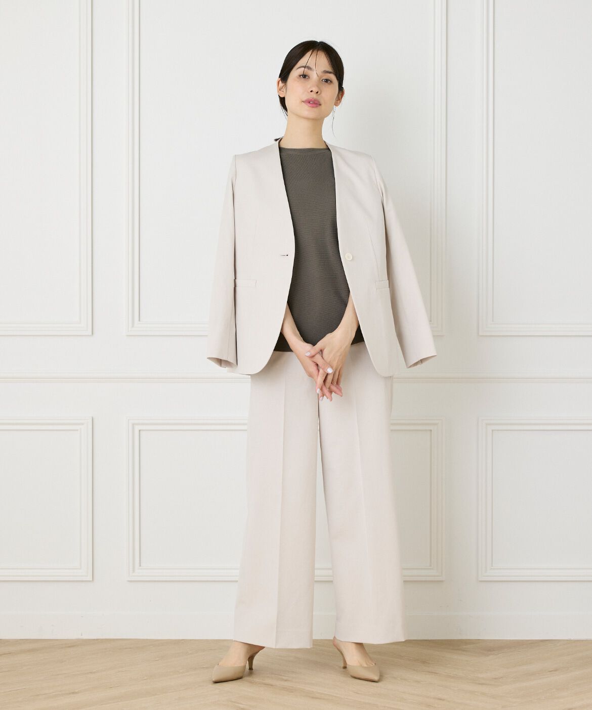 INED「《WEB限定》ガーター編みフレアスリーブサマーニット《Cuoo》」|ニット・セーター|