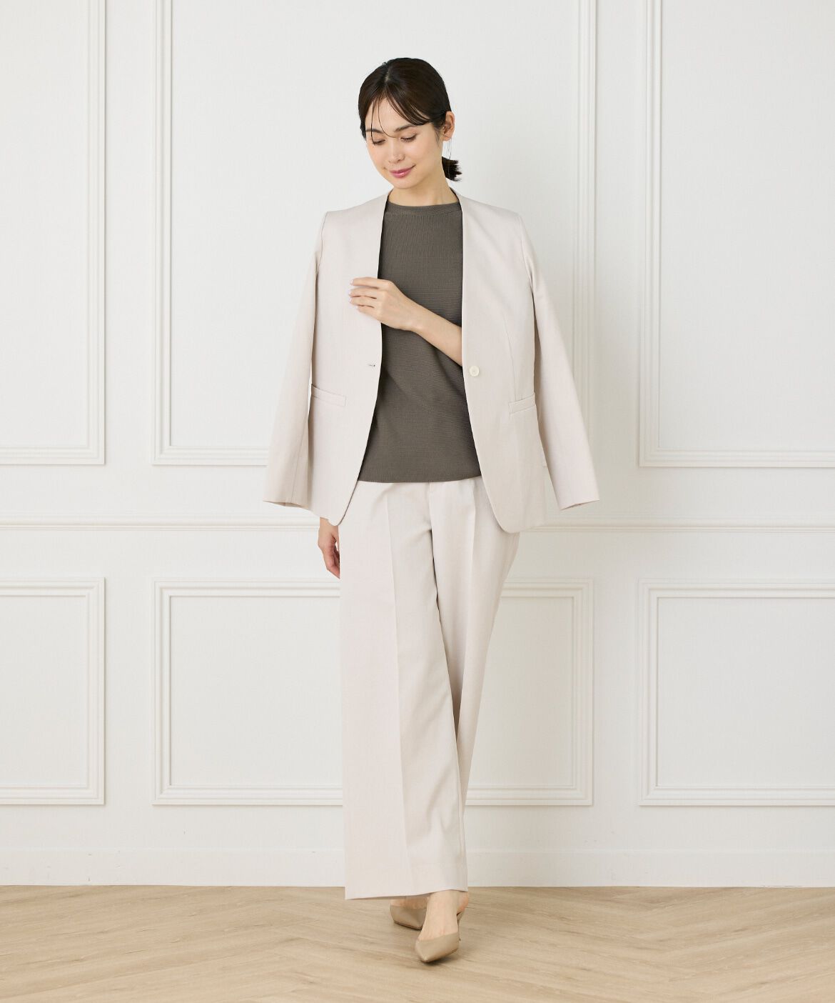 INED「《WEB限定》ガーター編みフレアスリーブサマーニット《Cuoo》」|ニット・セーター|