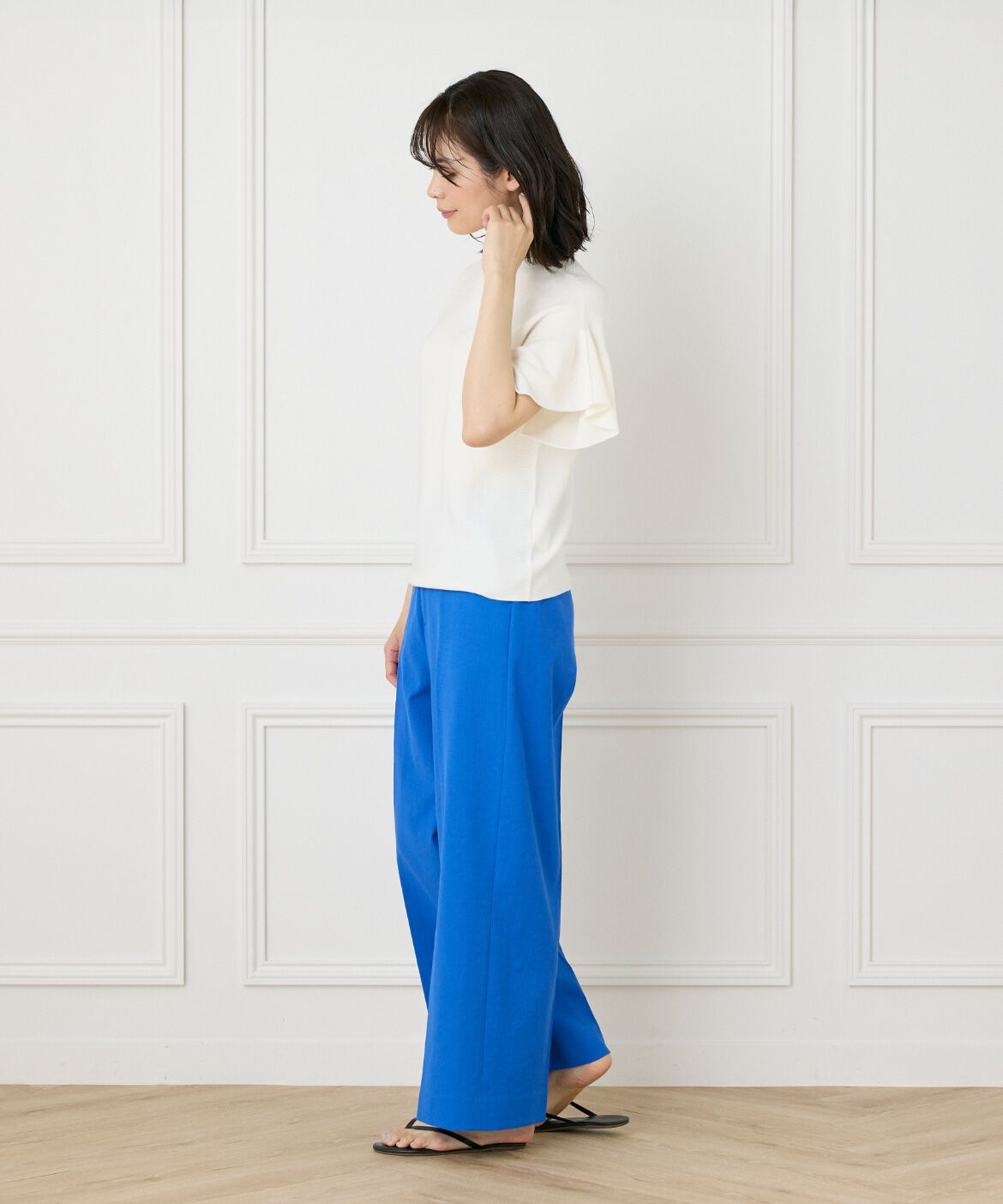 INED「《WEB限定》ガーター編みフレアスリーブサマーニット《Cuoo》」|ニット・セーター|