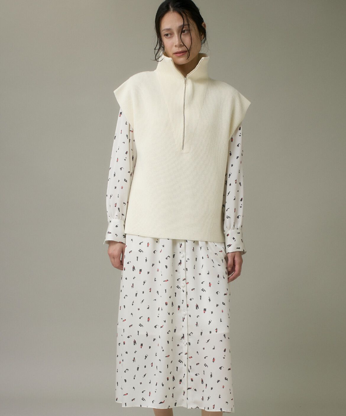 DAY by DAY it&rsquo;s international「ブラッシュドットプリントワンピース」|ワンピース|オフホワイト1