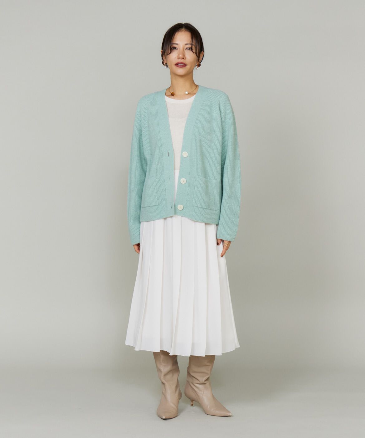 Le Souk「アルパカブレンドＶネックカーディガン」|カーディガン|