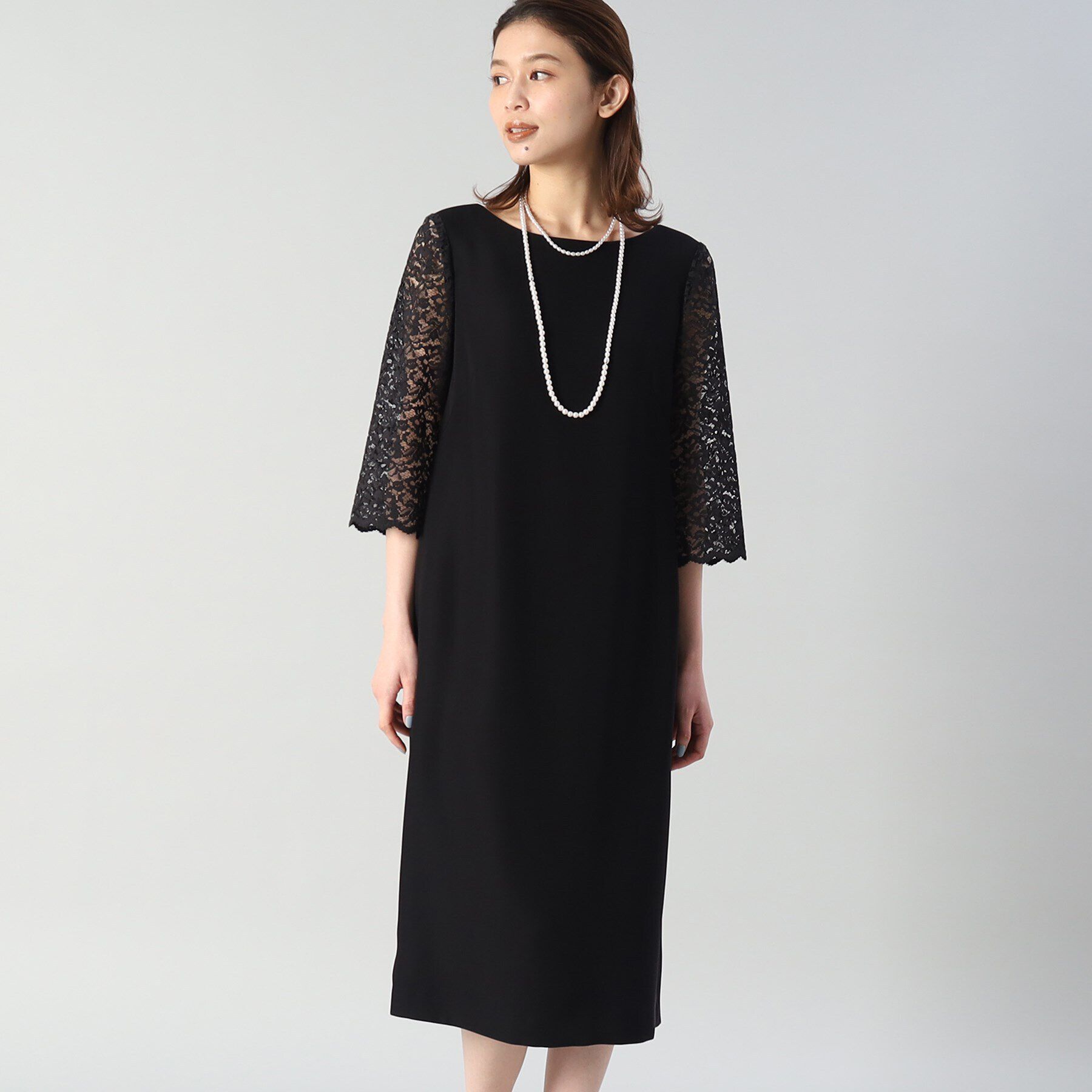 UNTITLED「袖レースドレスワンピース」|ワンピース|