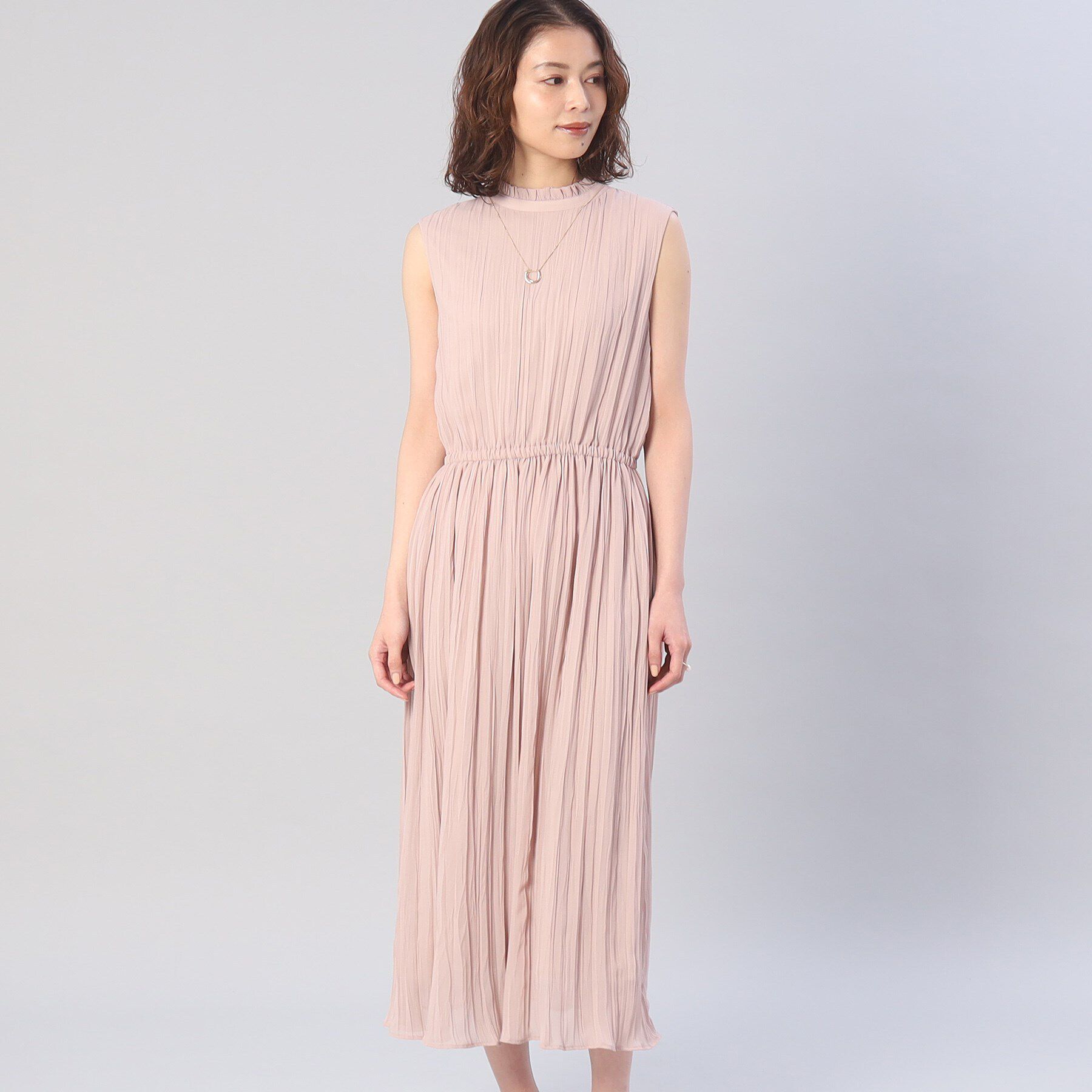 UNTITLED「シアージョーゼットノースリーブワンピース」|ワンピース|ベビーピンク(071