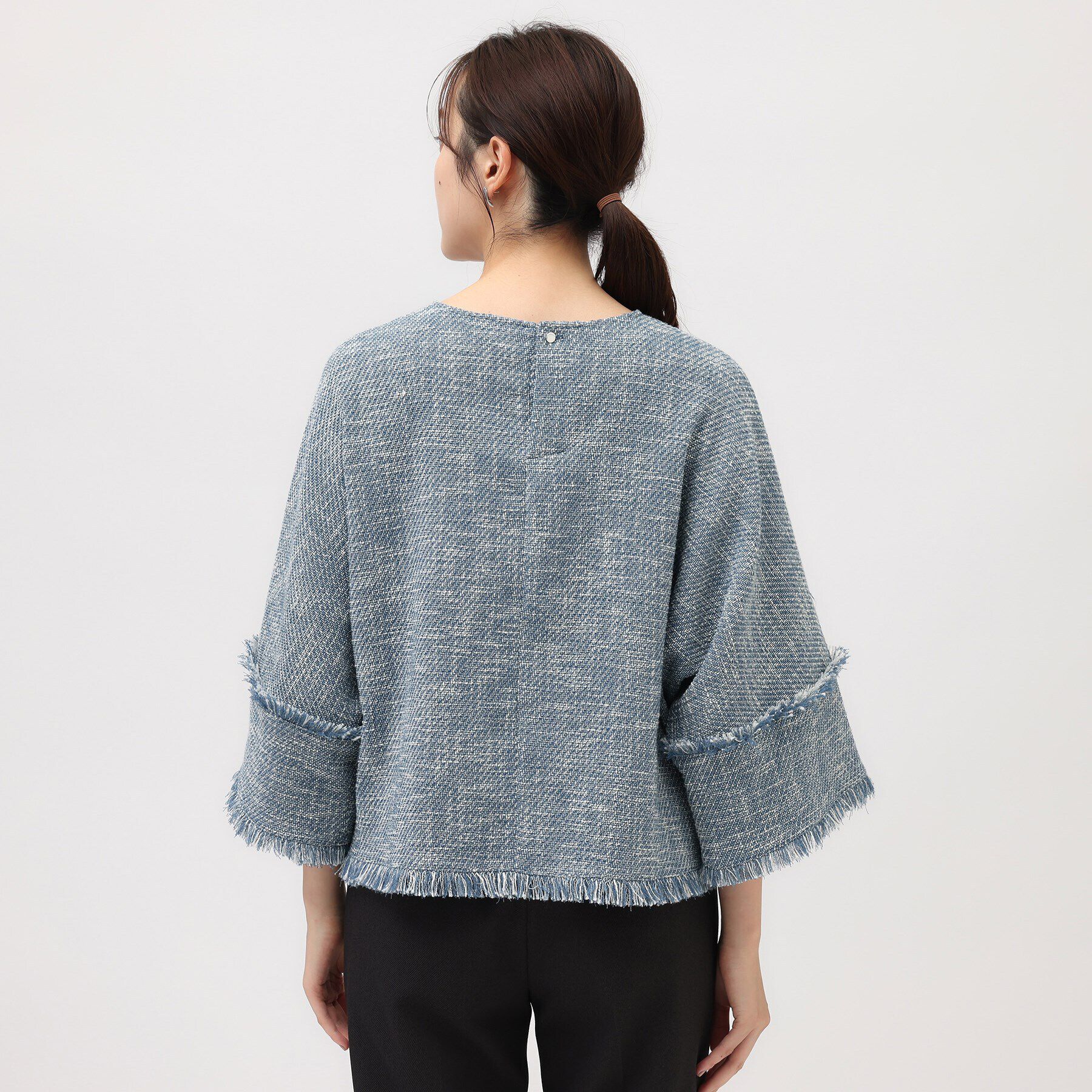 UNTITLED「【レイヤードもオススメ/薄手ツイード素材】ツイードフリンジトップス」|シャツ・ブラウス|