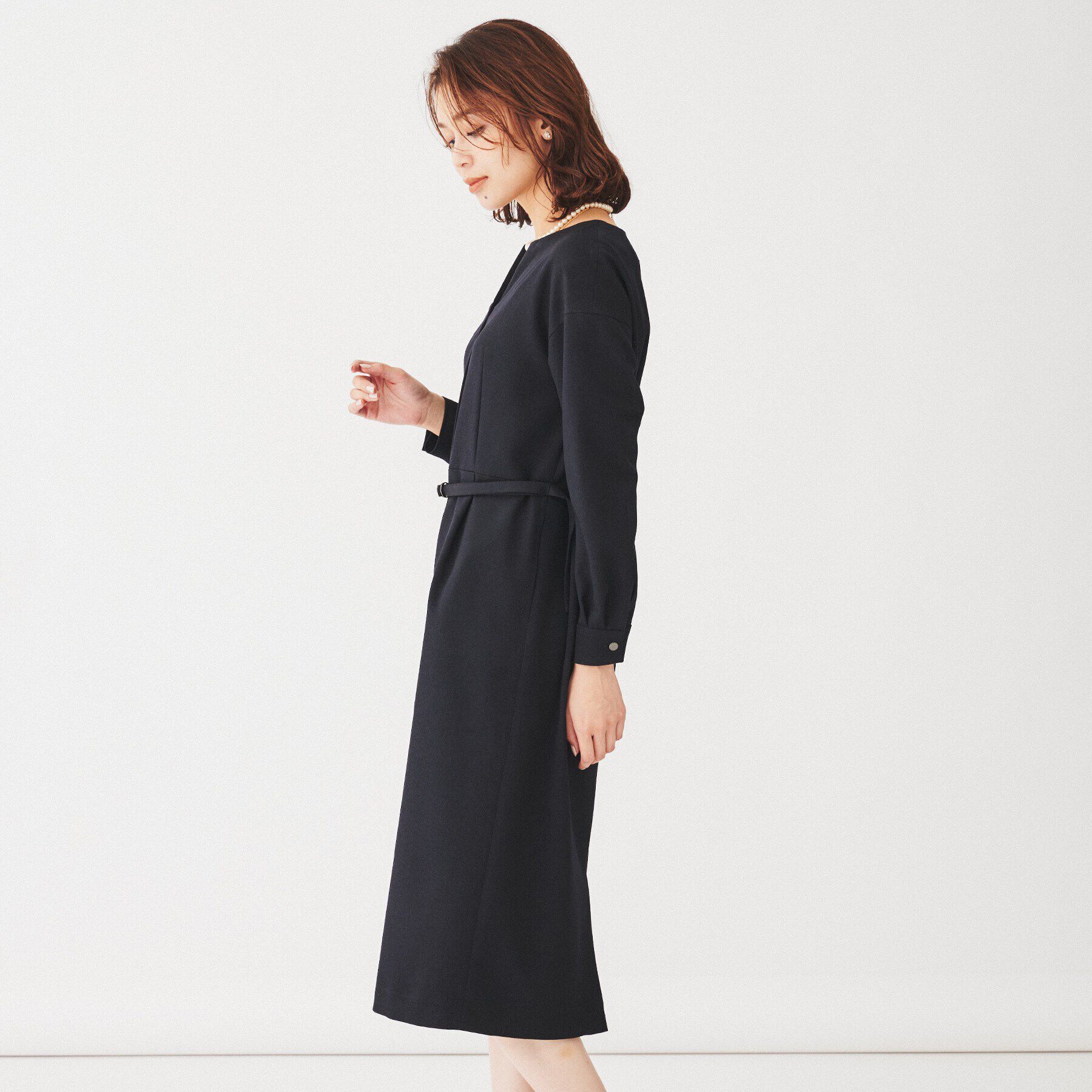 UNTITLED「【きれいめ/日本製】キーネックナローワンピース」|ワンピース|