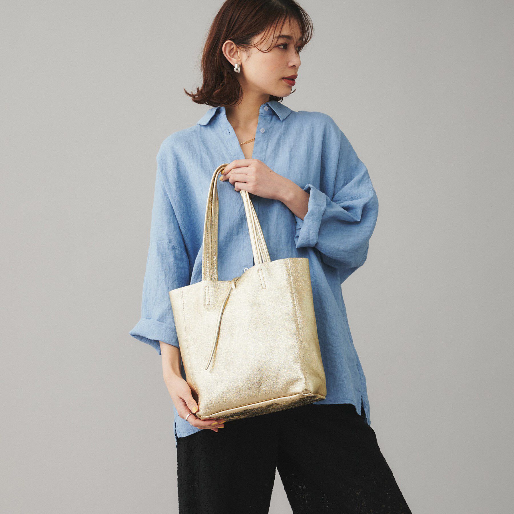 UNTITLED「【MILOS】メタリックレザートート」|トートバッグ|