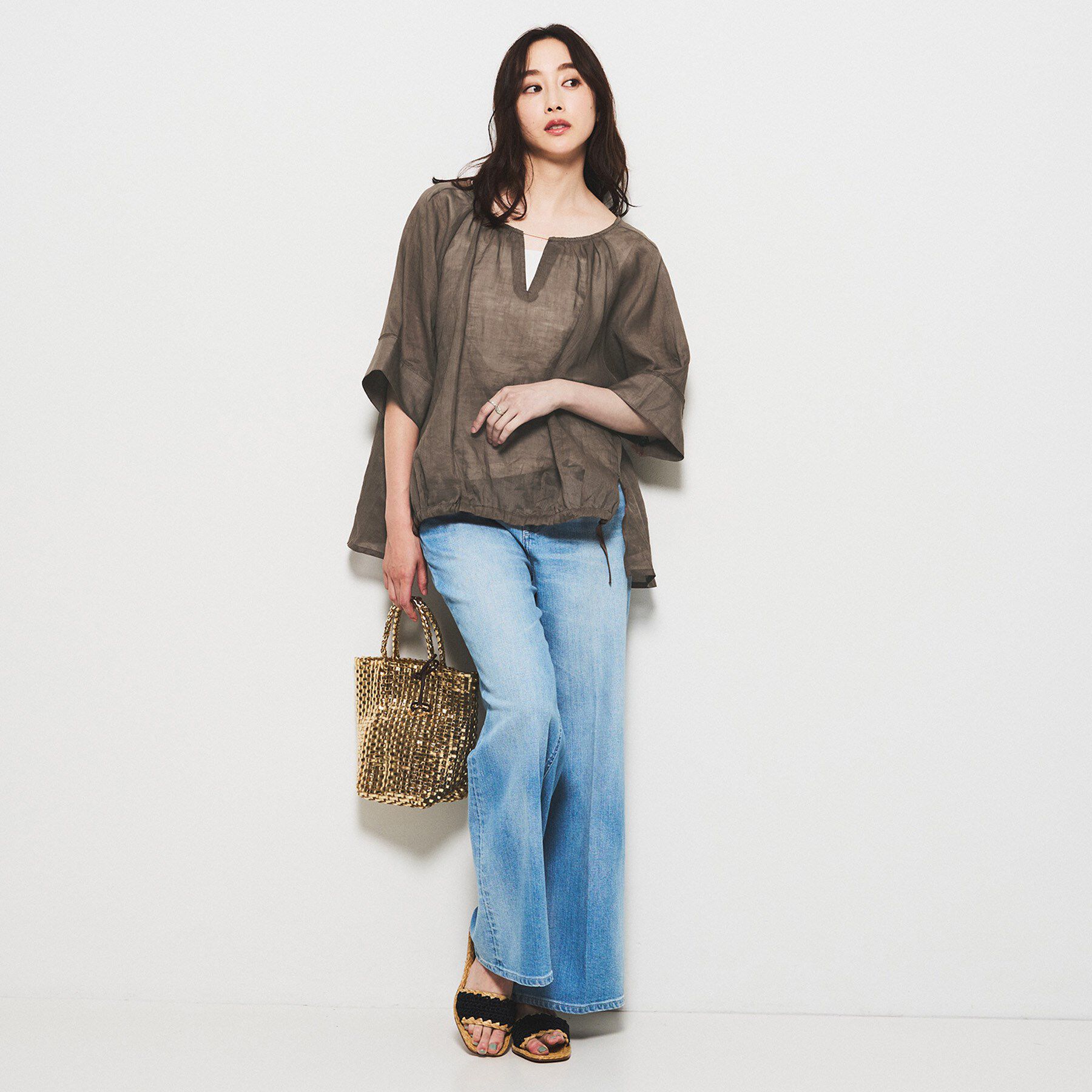 UNTITLED「【SEADRAKE】ペーパーリネンデザインブラウス」|シャツ・ブラウス|