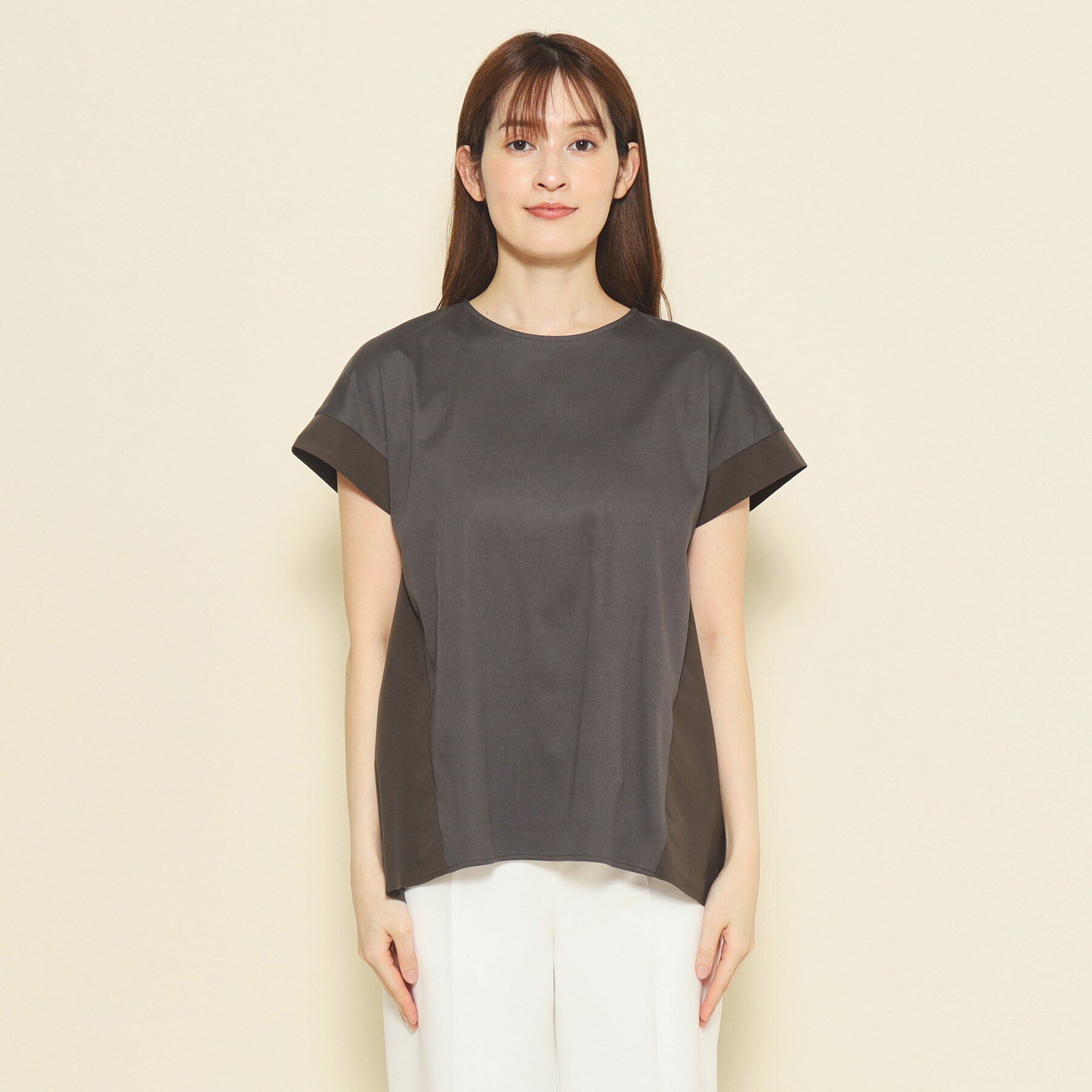 COUP DE CHANCE「【洗える】異素材コンビのプルオーバージャージ」|Tシャツ・カットソー|