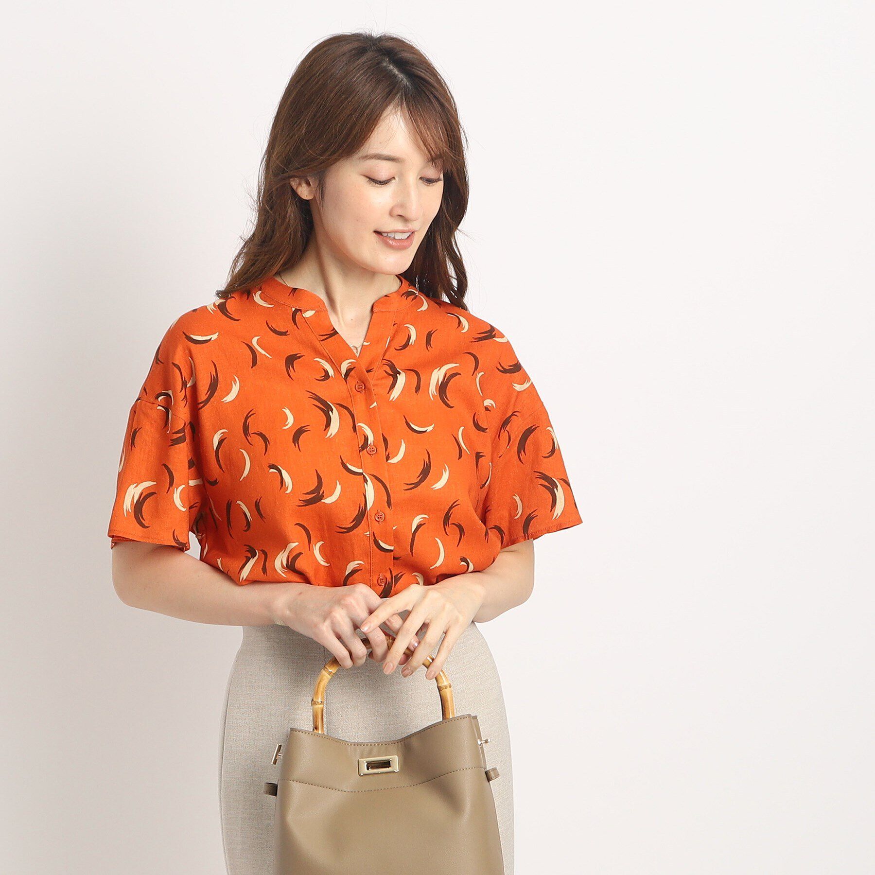 COUP DE CHANCE「【洗える】柄ブラウス」|シャツ・ブラウス|レッド(161)