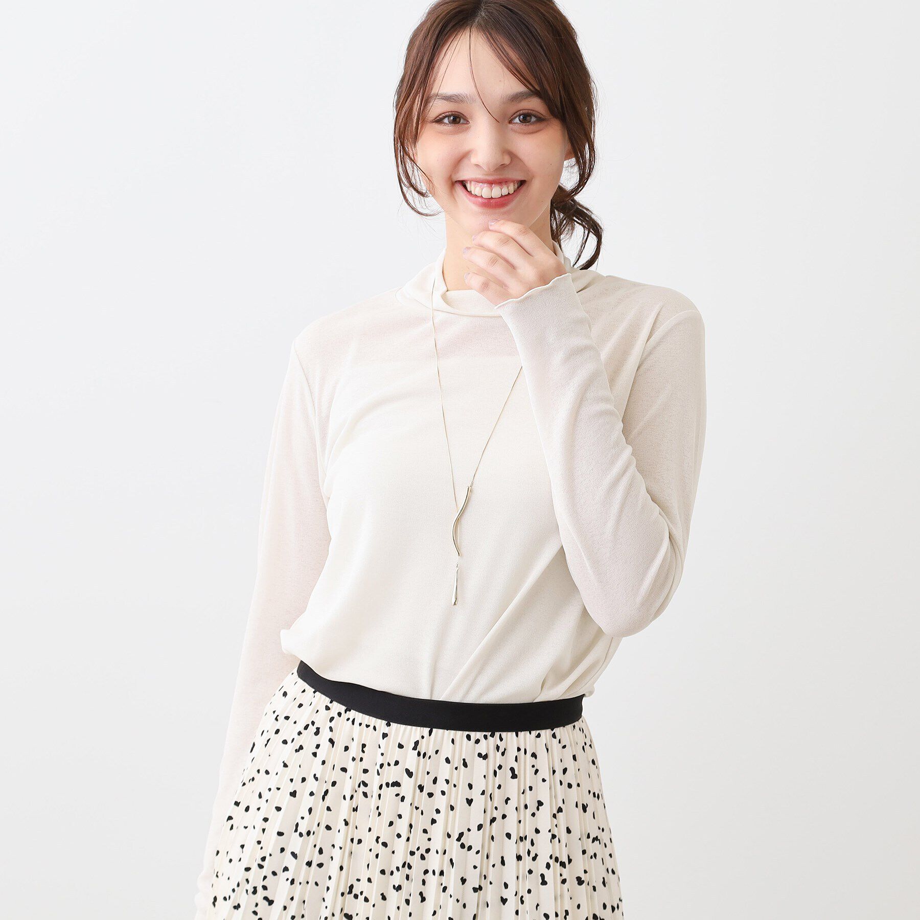 Reflect「【E‐QUALITY／手洗い可】ハイネックプルオーバー」|Tシャツ・カットソー|アイボリー(004)