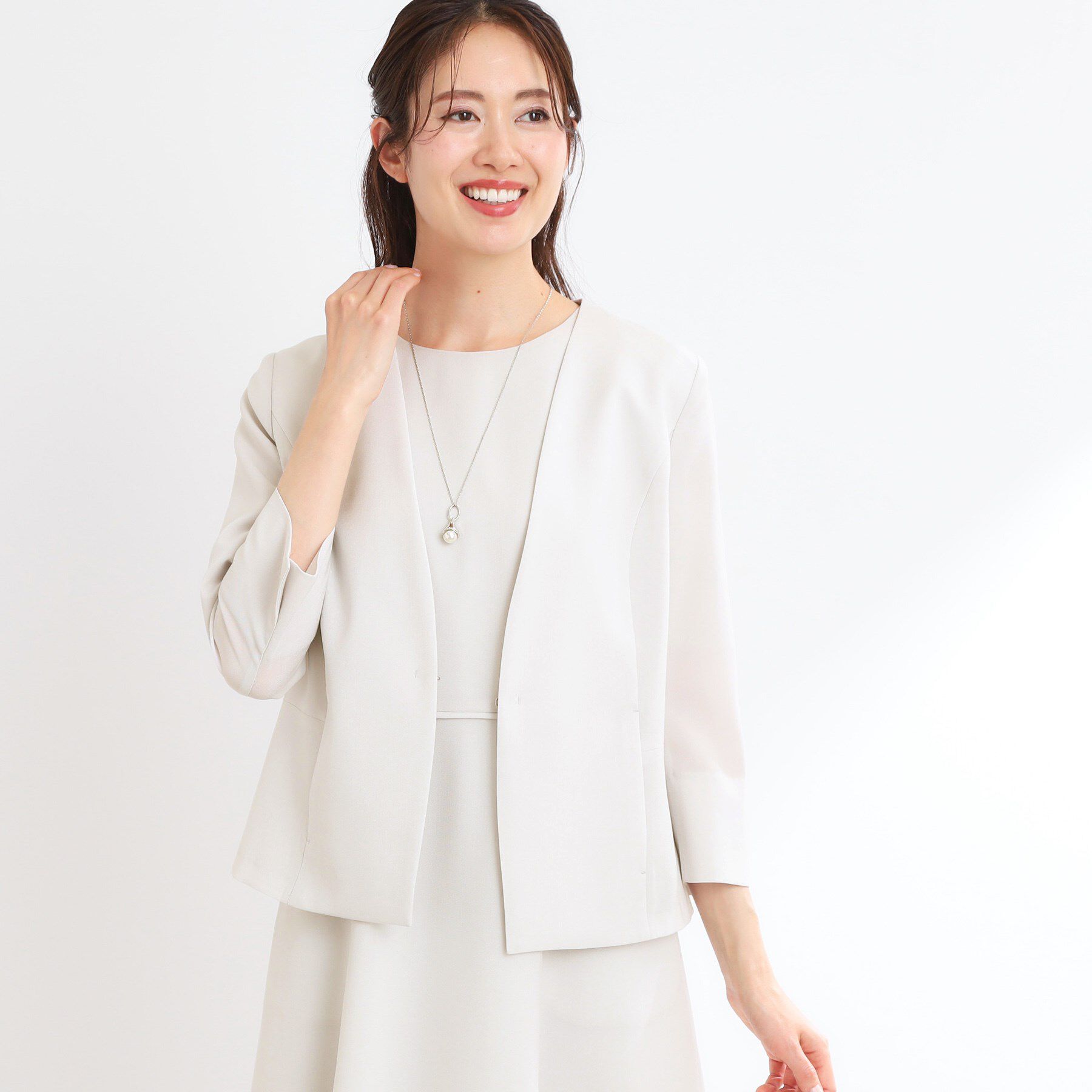 Reflect「【接触冷感／洗える／吸水速乾／夏のオケージョンに／セットアップ可】ノーカラージャケット」|ノーカラージャケット|