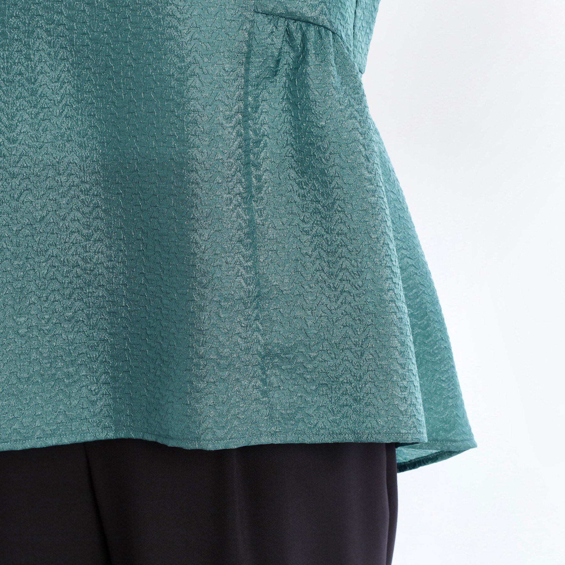 Reflect「【すっきり見え！長め丈】ペプラムデザインシアーブラウス」|シャツ・ブラウス|